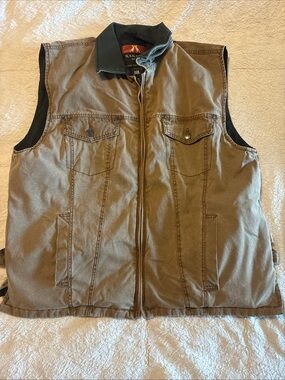 Kakadu Traders Australia Brown Biker  Concealed Carry Vest Size XL